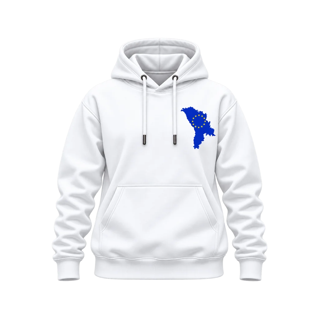 Dark Moldova EU Map Flag Dual-Print Hoodie