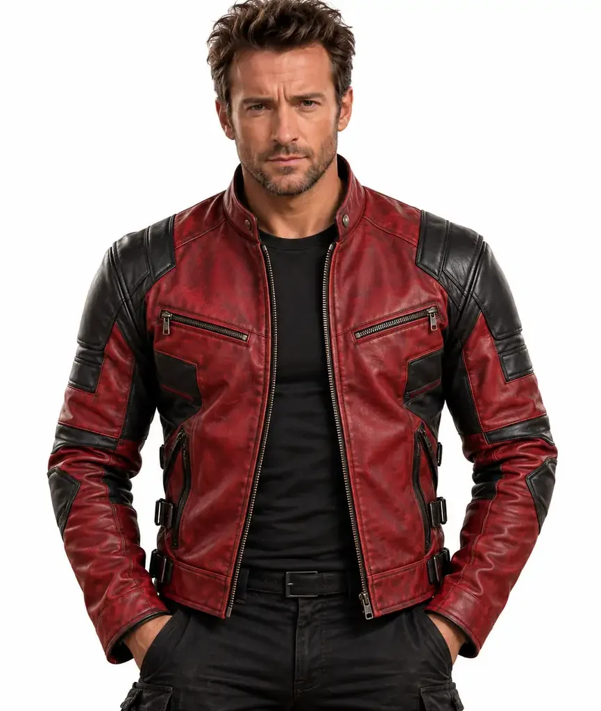 Deadpool Red Leather Jacket