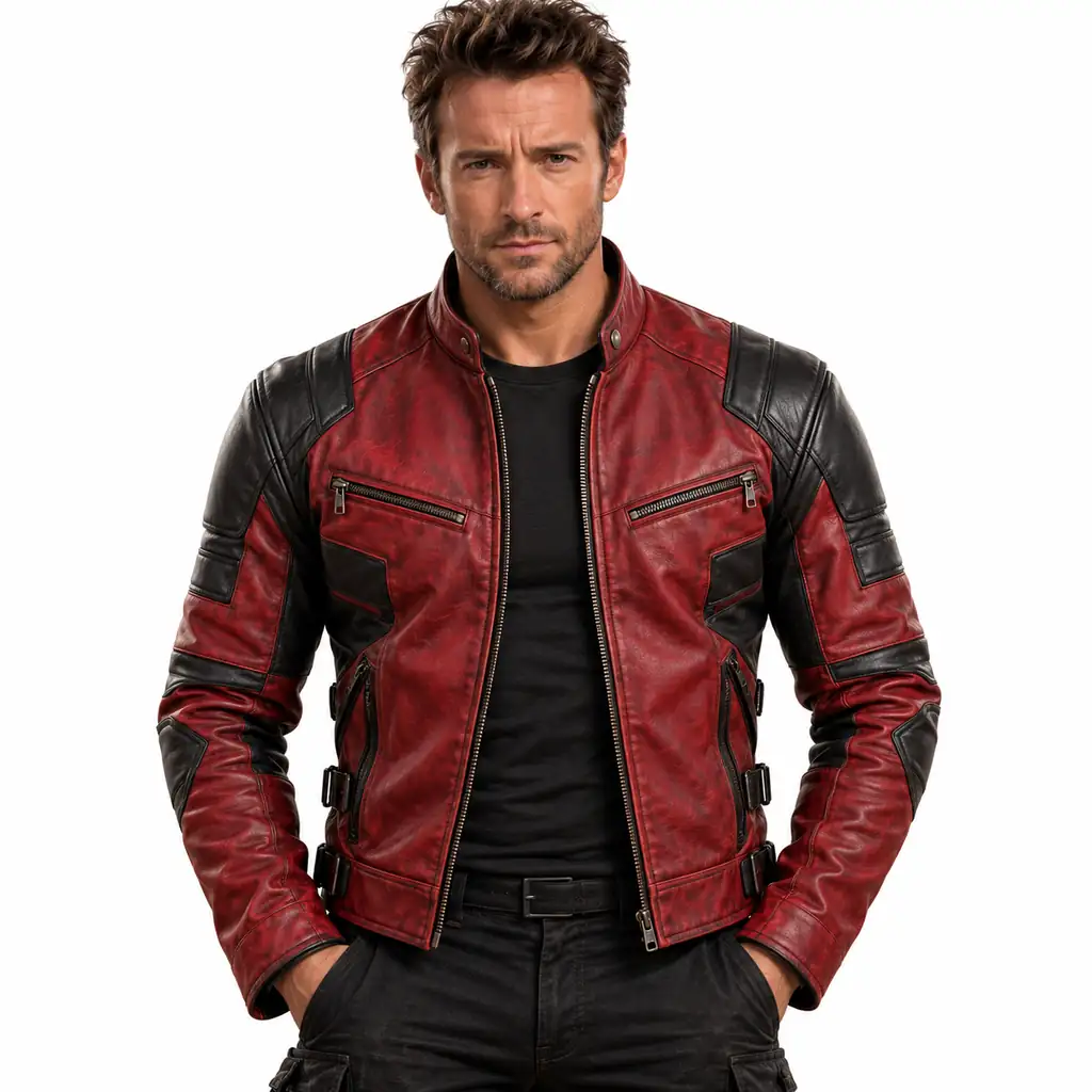 Deadpool Red Leather Jacket