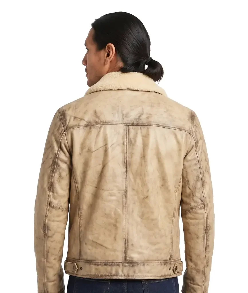 Distressed Shearling Jacket