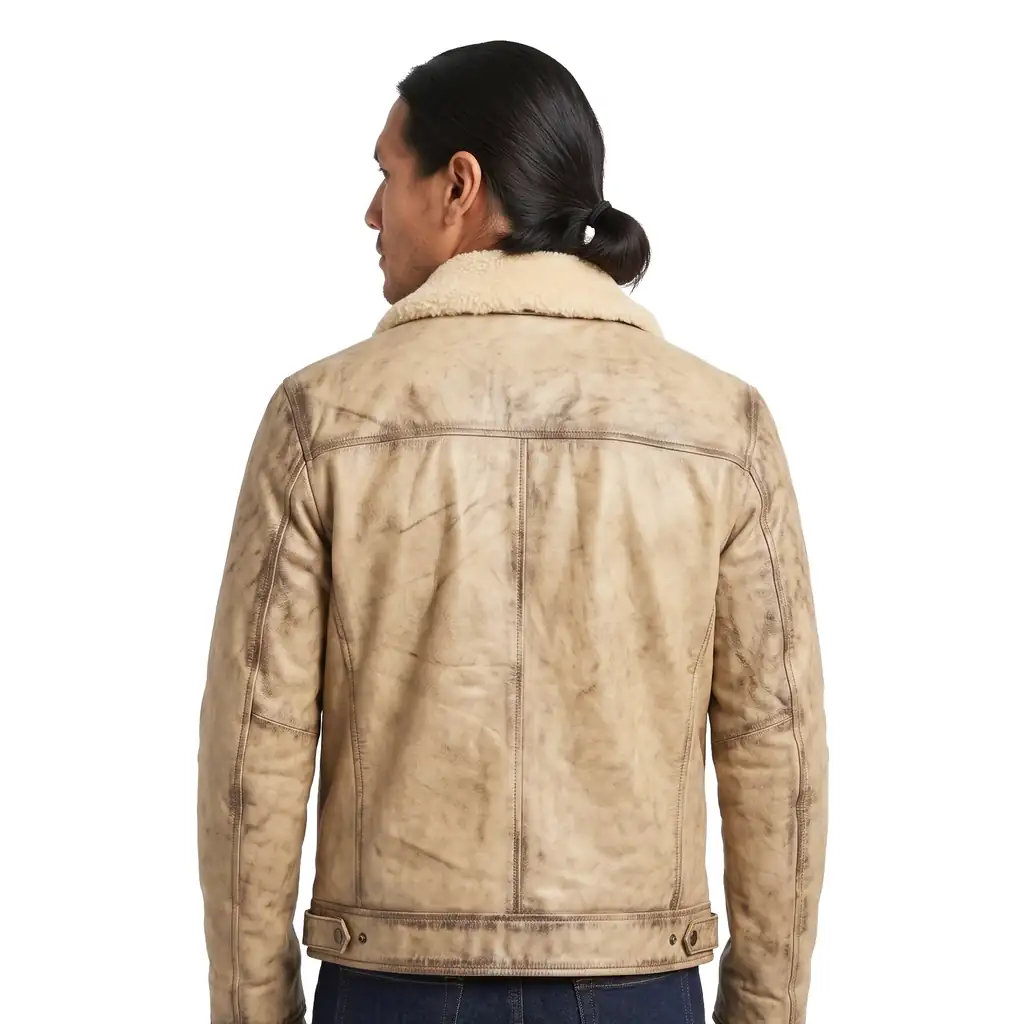 Distressed Shearling Jacket