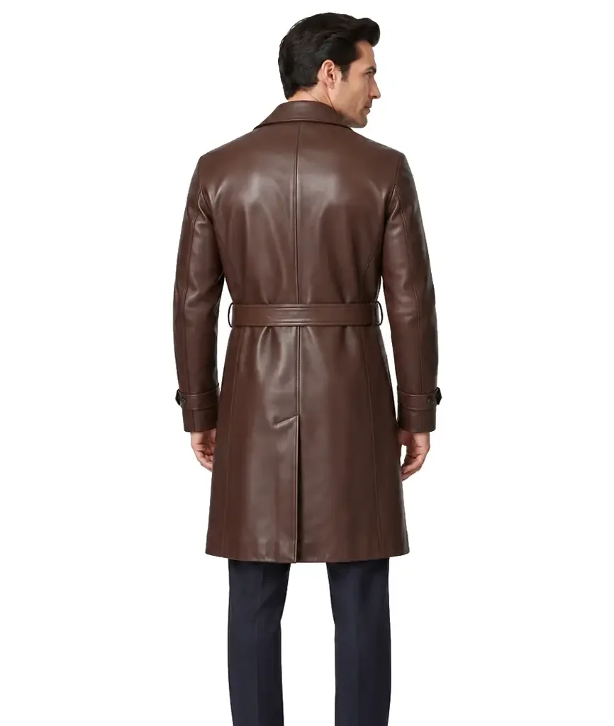 Double-Breasted Leather Trench