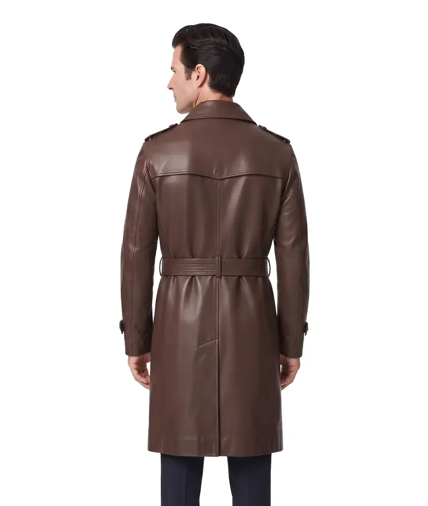 Double-Breasted Leather Trench