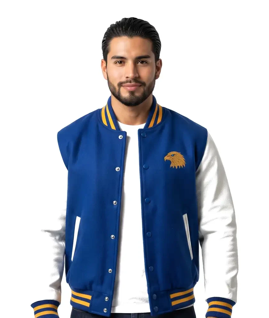 Embroidered Eagle Varsity Jacket