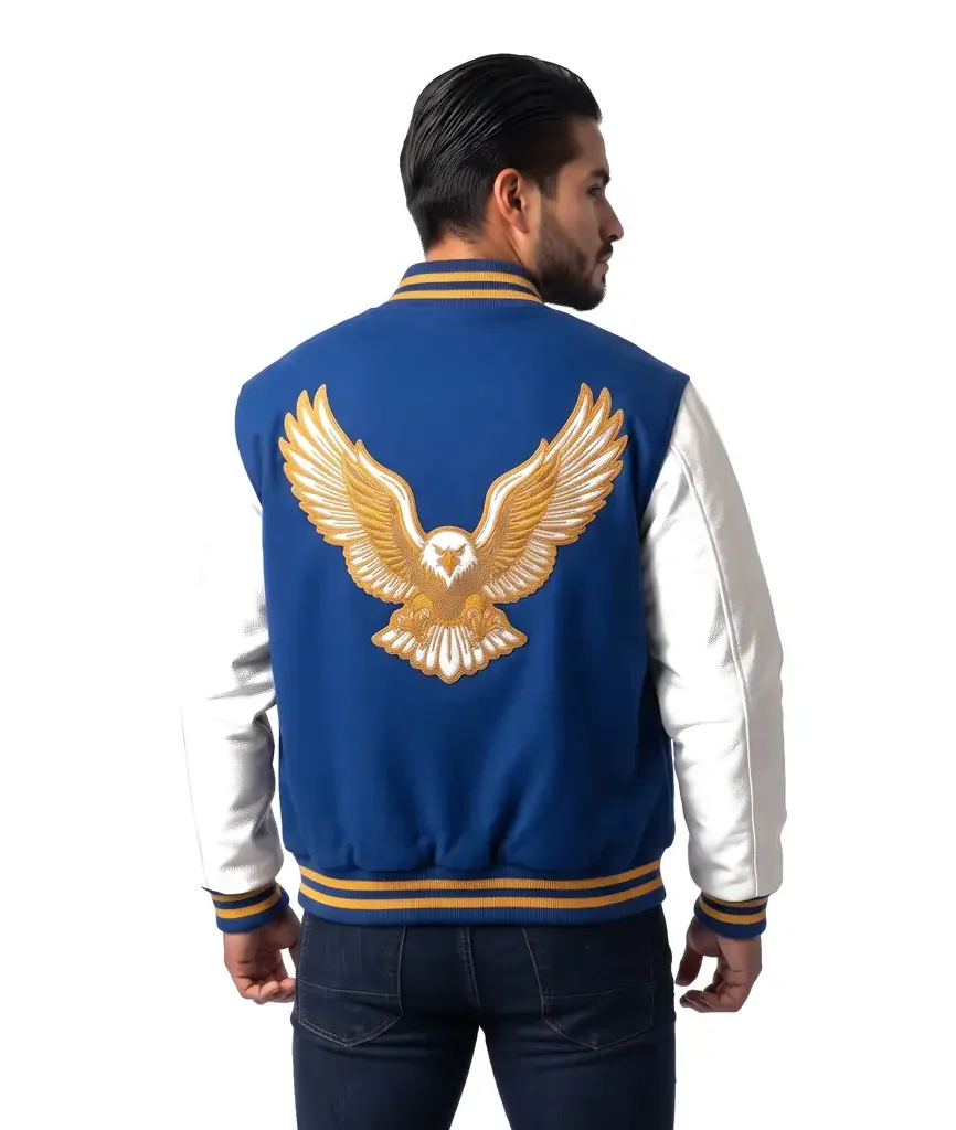 Embroidered Eagle Varsity Jacket