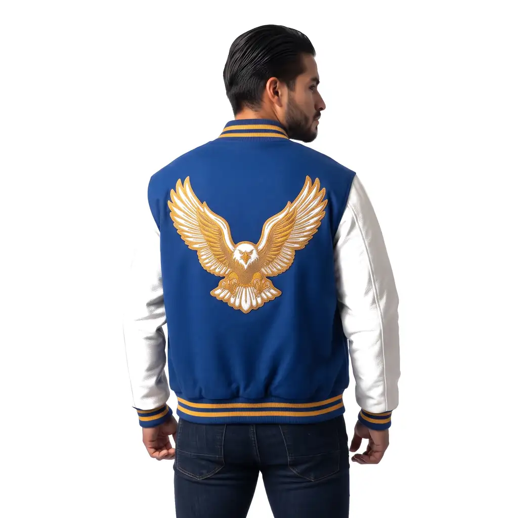 Embroidered Eagle Varsity Jacket