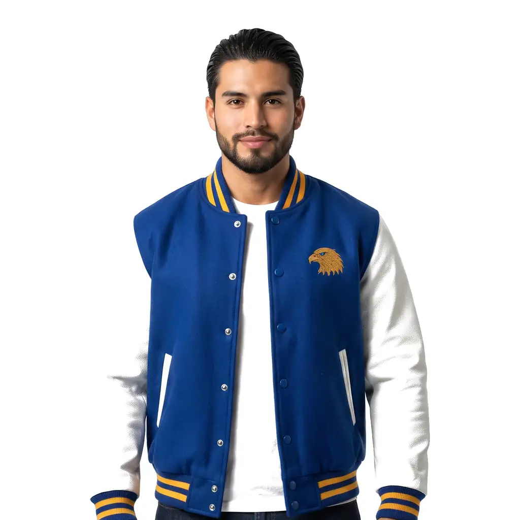 Embroidered Eagle Varsity Jacket