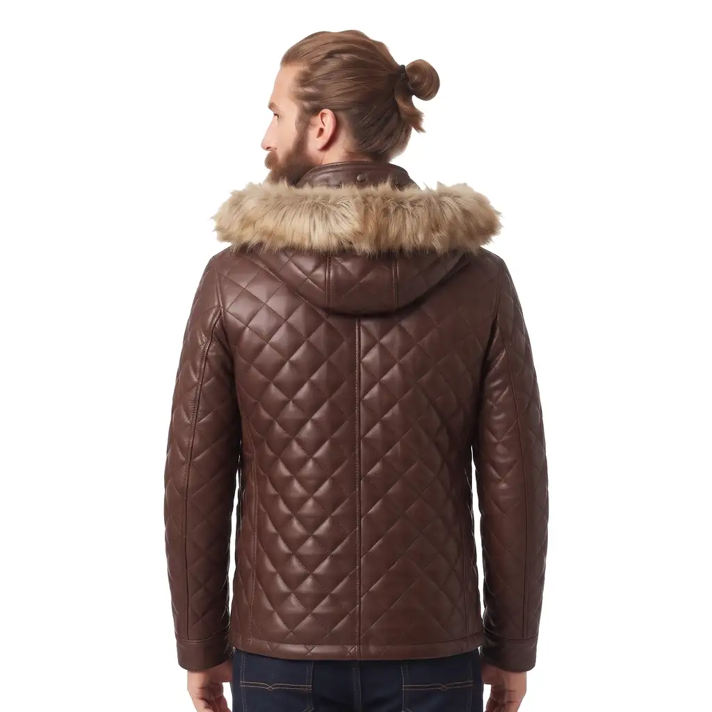 Fur Hood Leather Jacket