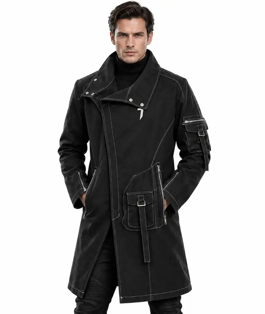 Futuristic Black Tactical Coat