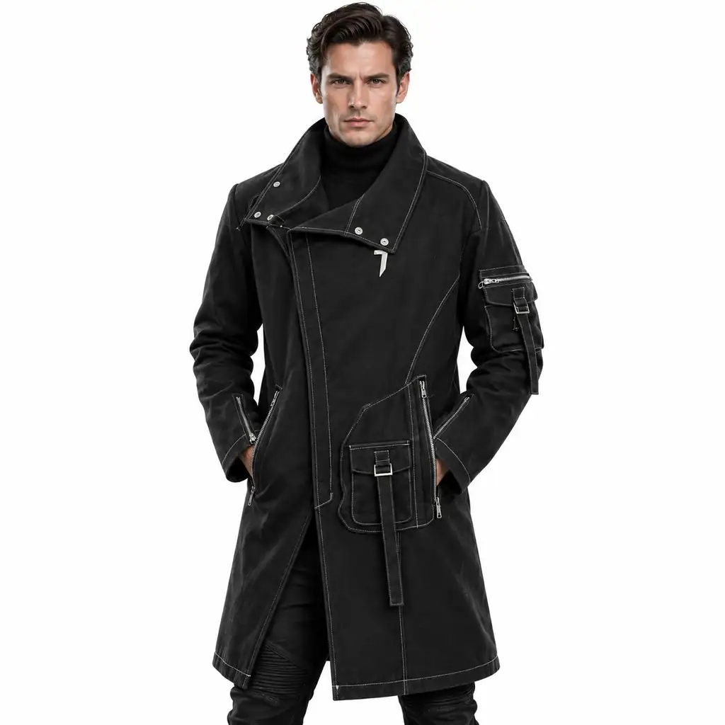 Futuristic Black Tactical Coat