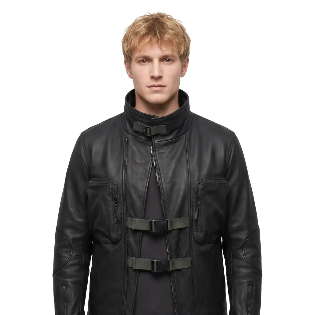 Futuristic Techwear Leather Jacket