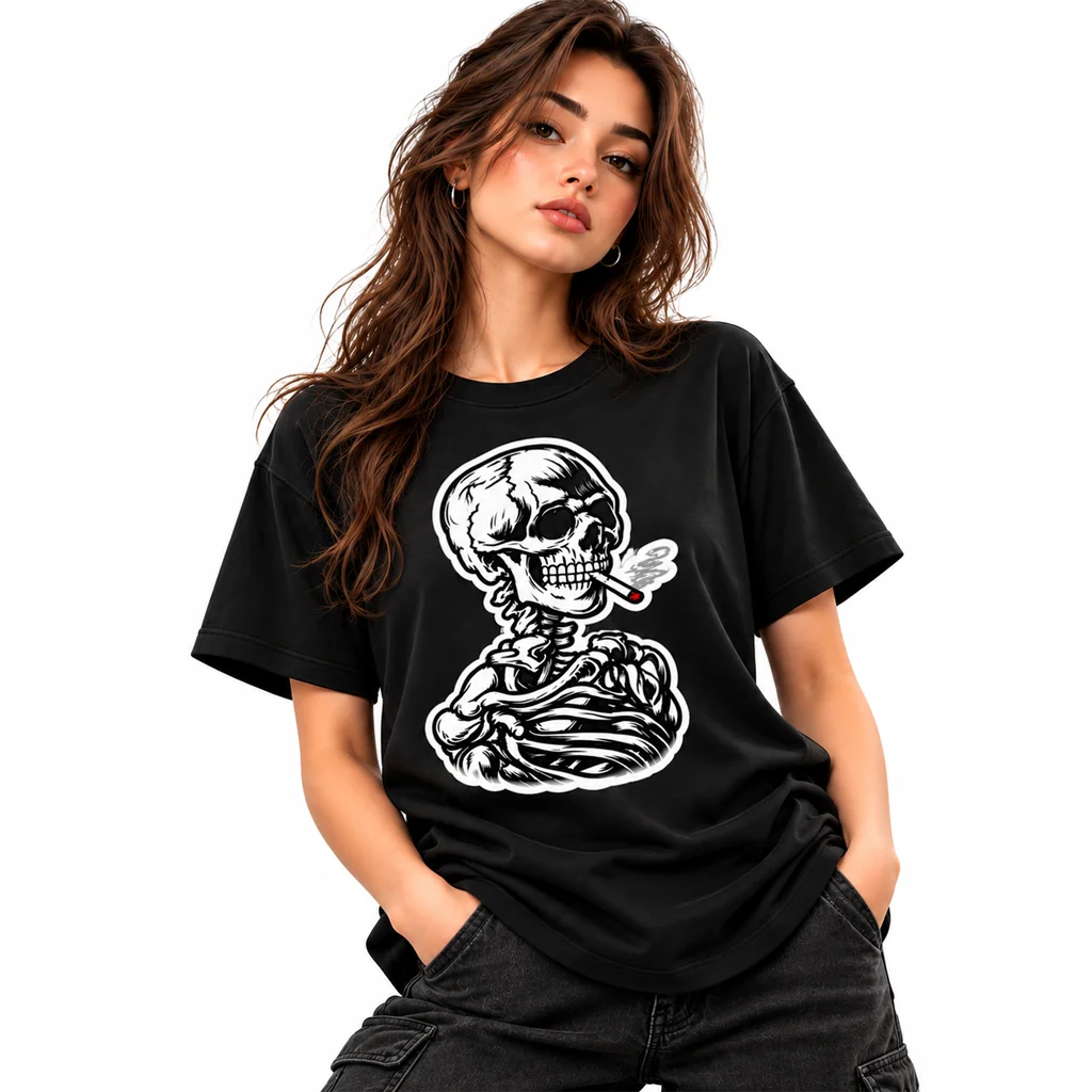 Ghost Rider Smoking Skeleton T-Shirt
