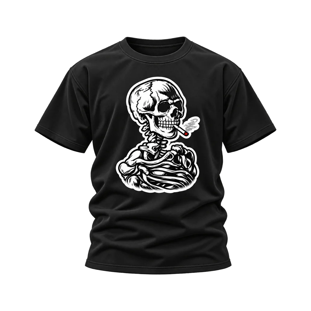 Ghost Rider Smoking Skeleton T-Shirt