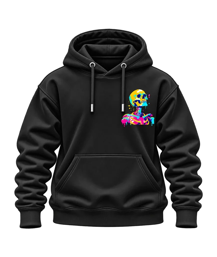 Ghost in the Shell Neon Drip Skeleton Dual-Print Hoodie