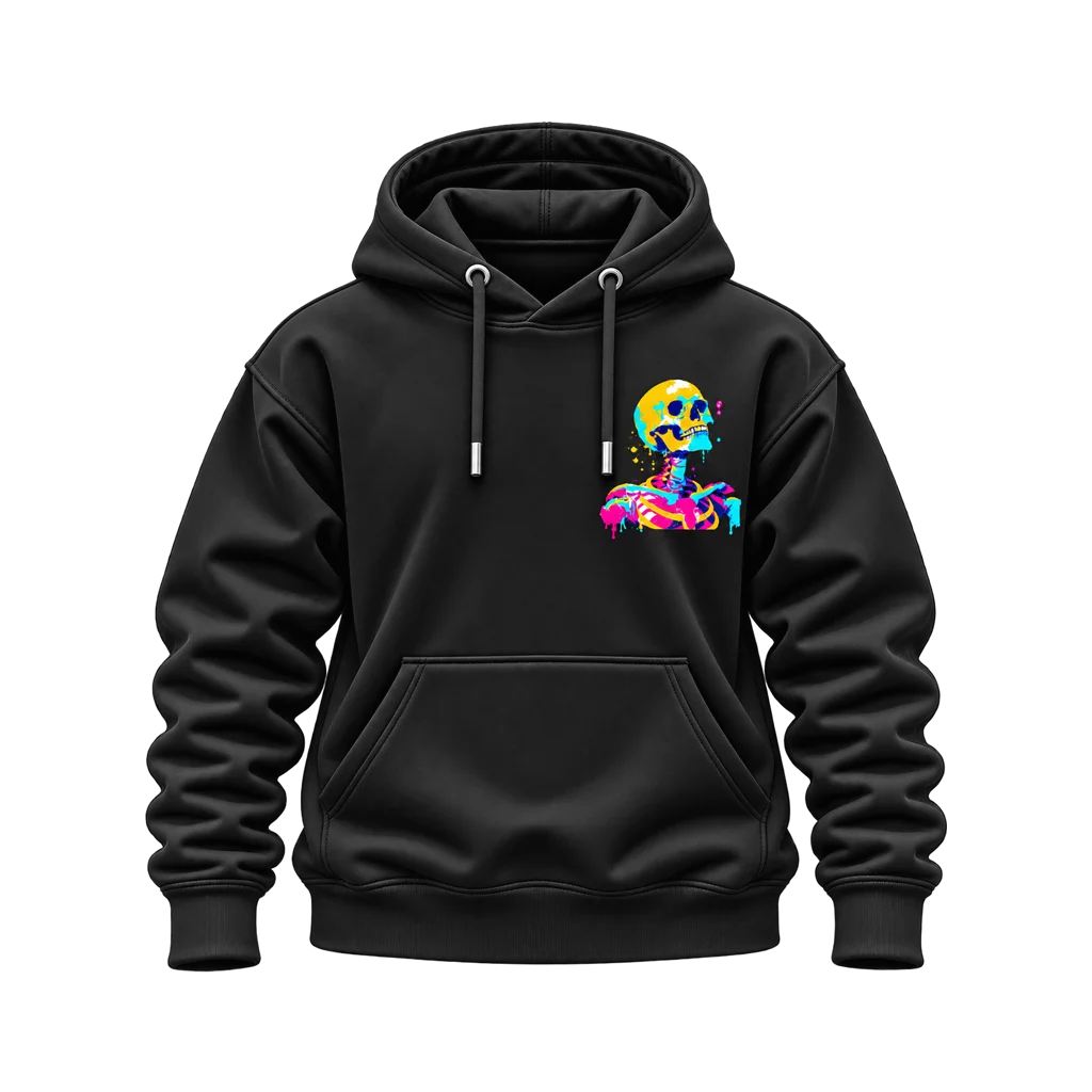 Ghost in the Shell Neon Drip Skeleton Dual-Print Hoodie