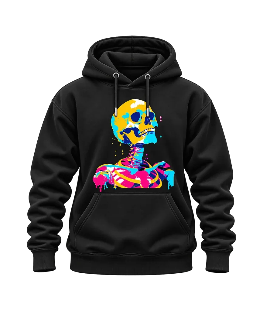 Ghost in the Shell Neon Drip Skeleton Hoodie