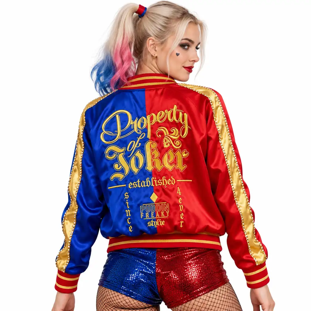 Harley Quinn Red Bomber Jacket