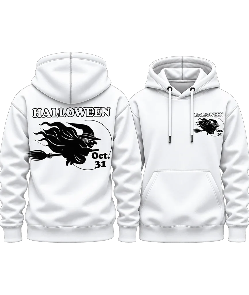 Hocus Pocus Flying Witch Oct 31 Dual-Print Hoodie