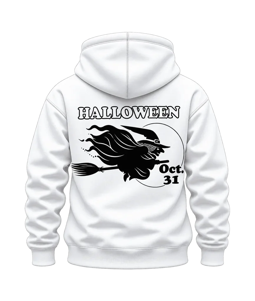 Hocus Pocus Flying Witch Oct 31 Dual-Print Hoodie