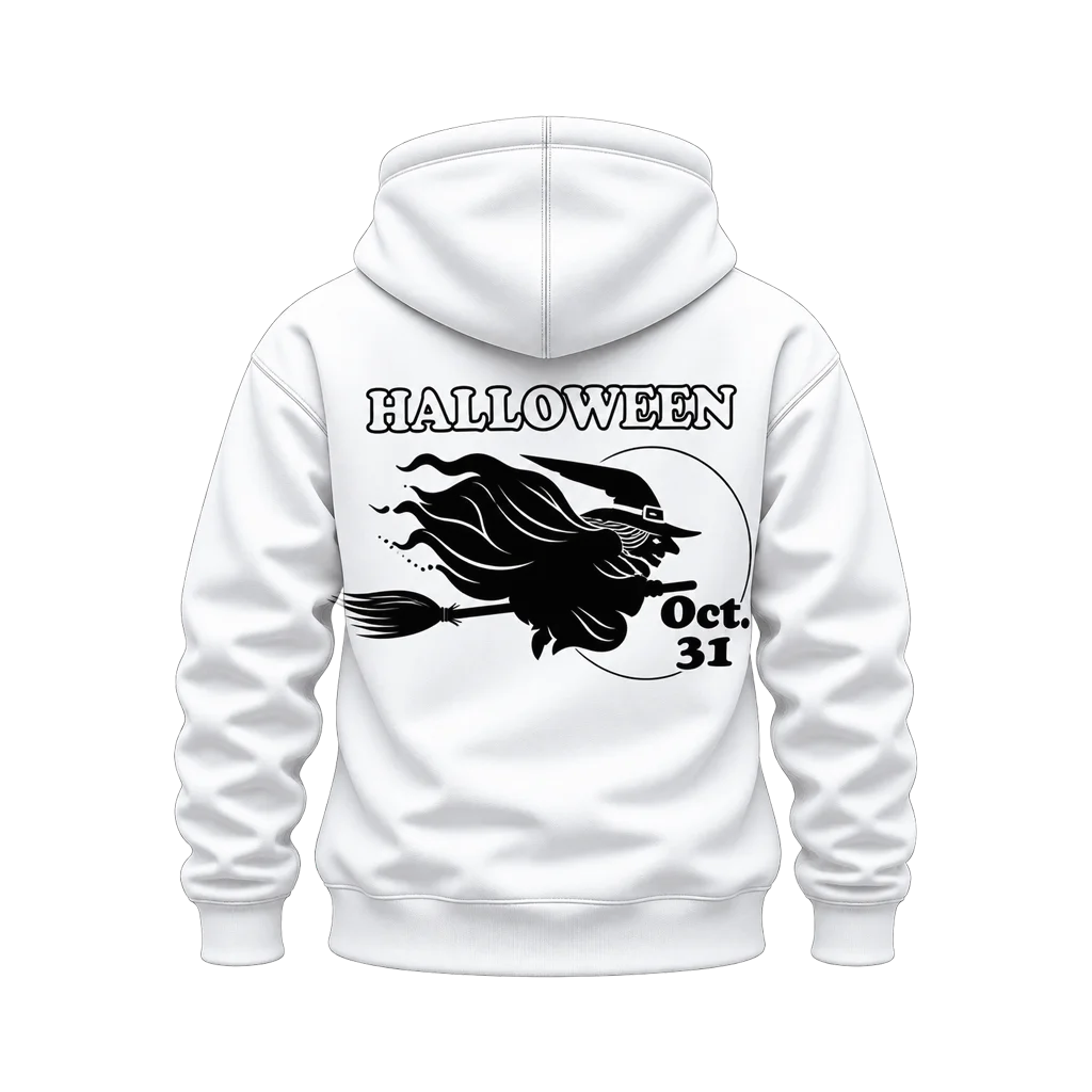 Hocus Pocus Flying Witch Oct 31 Dual-Print Hoodie