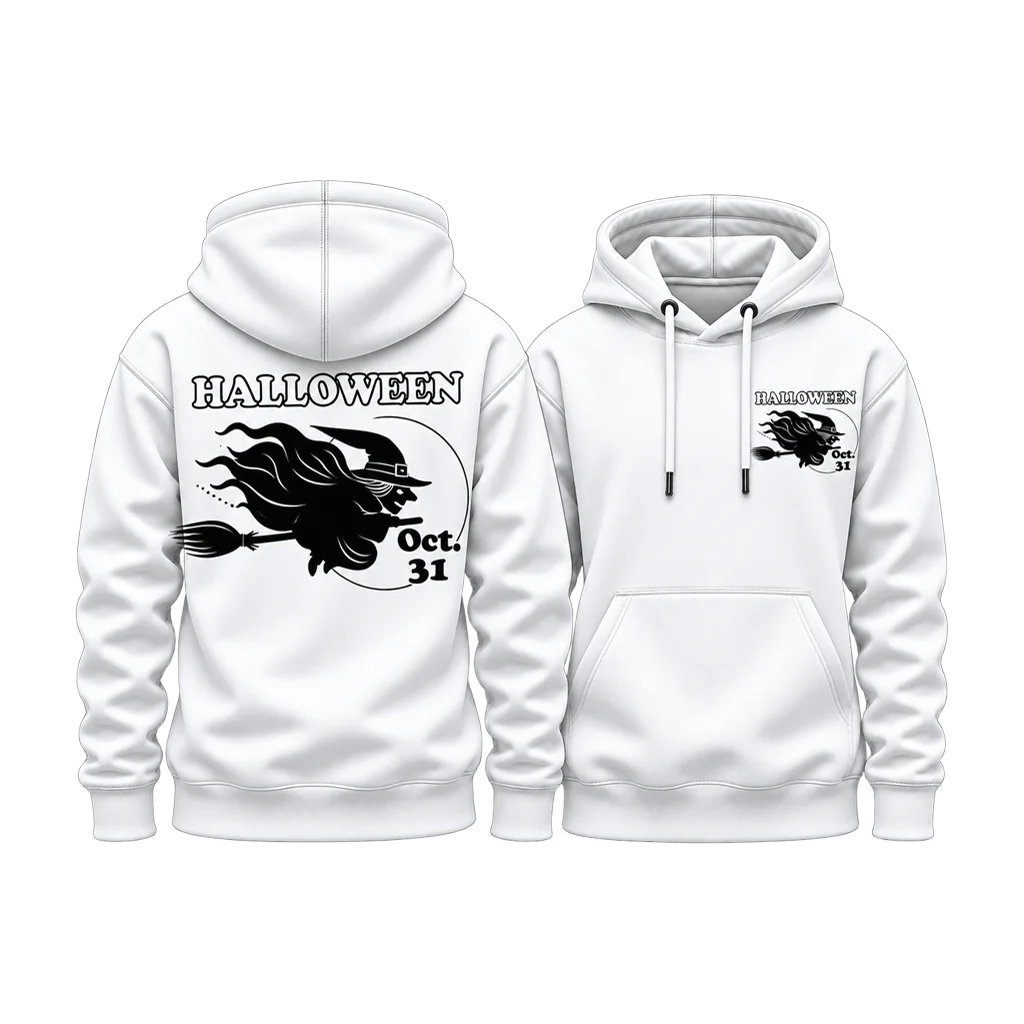 Hocus Pocus Flying Witch Oct 31 Dual-Print Hoodie