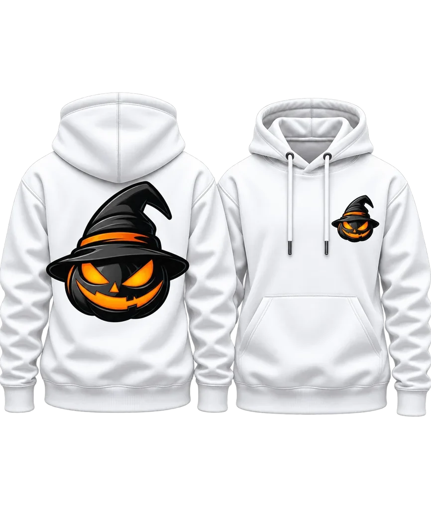 Hocus Pocus Witch Hat Black Pumpkin Dual-Print Hoodie