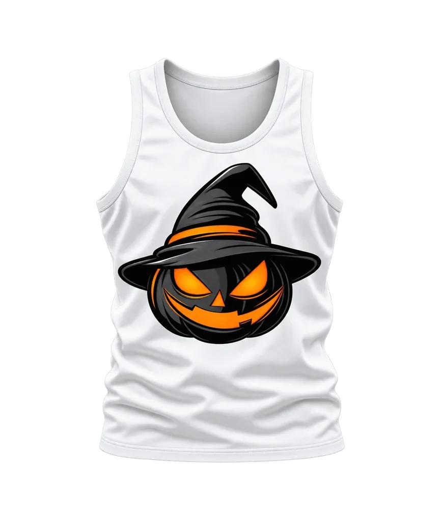 Hocus Pocus Witch Hat Black Pumpkin Tank Top