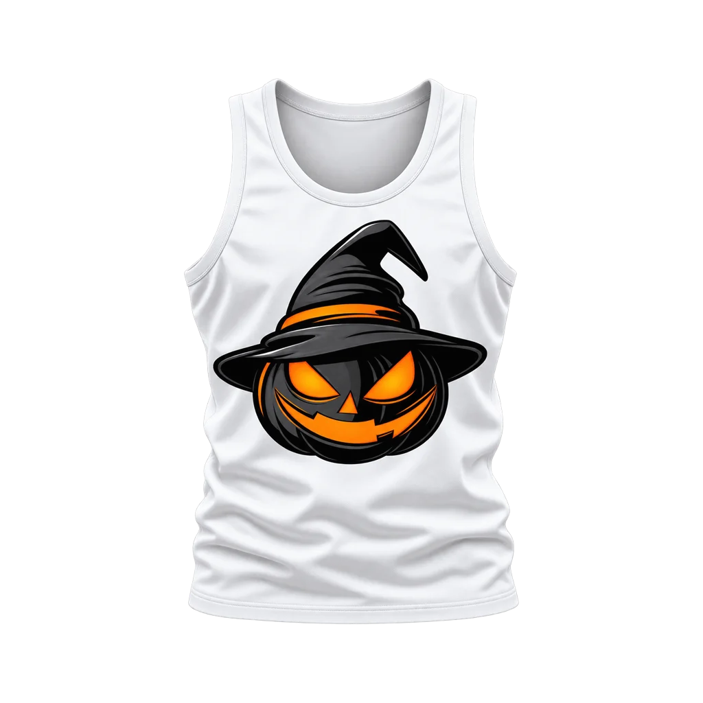 Hocus Pocus Witch Hat Black Pumpkin Tank Top
