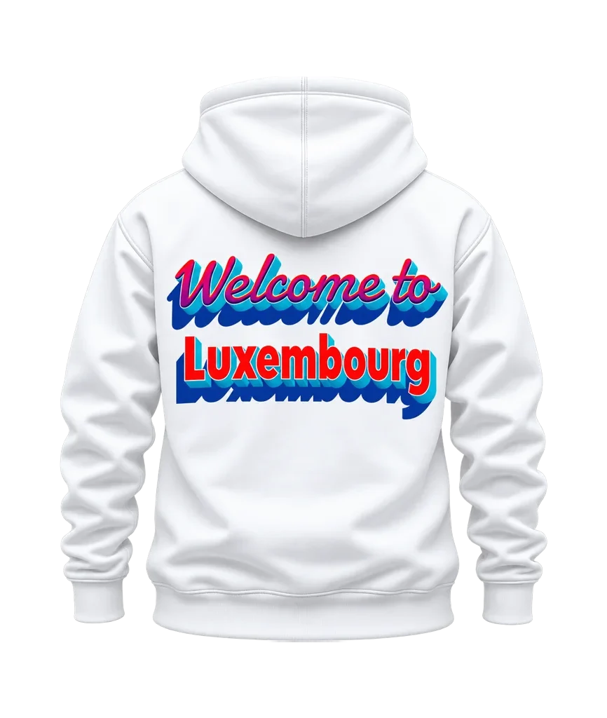 Luxembourg Retro 3D Typography Dual-Print Hoodie