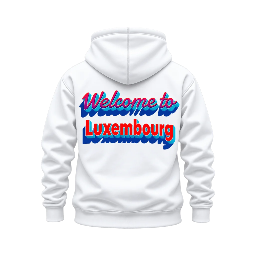 Luxembourg Retro 3D Typography Dual-Print Hoodie