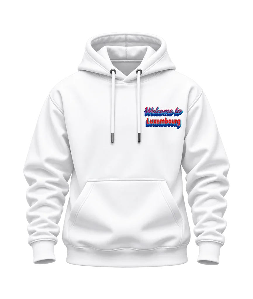Luxembourg Retro 3D Typography Dual-Print Hoodie