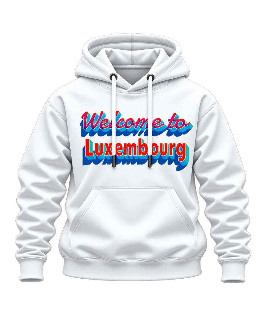 Luxembourg Retro 3D Typography Hoodie