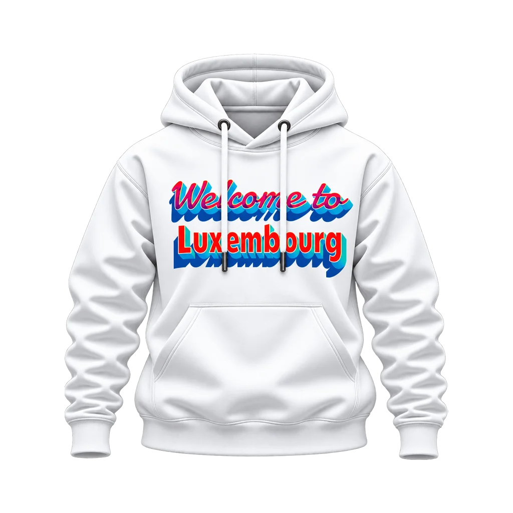 Luxembourg Retro 3D Typography Hoodie