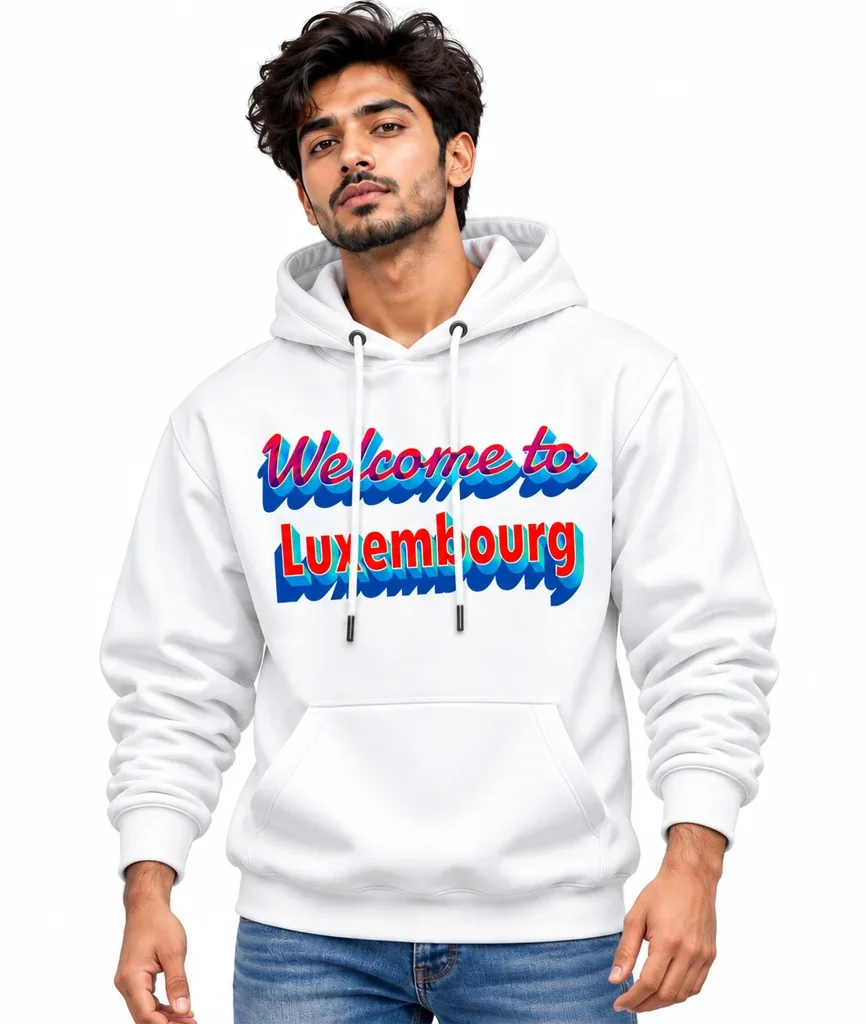 Luxembourg Retro 3D Typography Hoodie