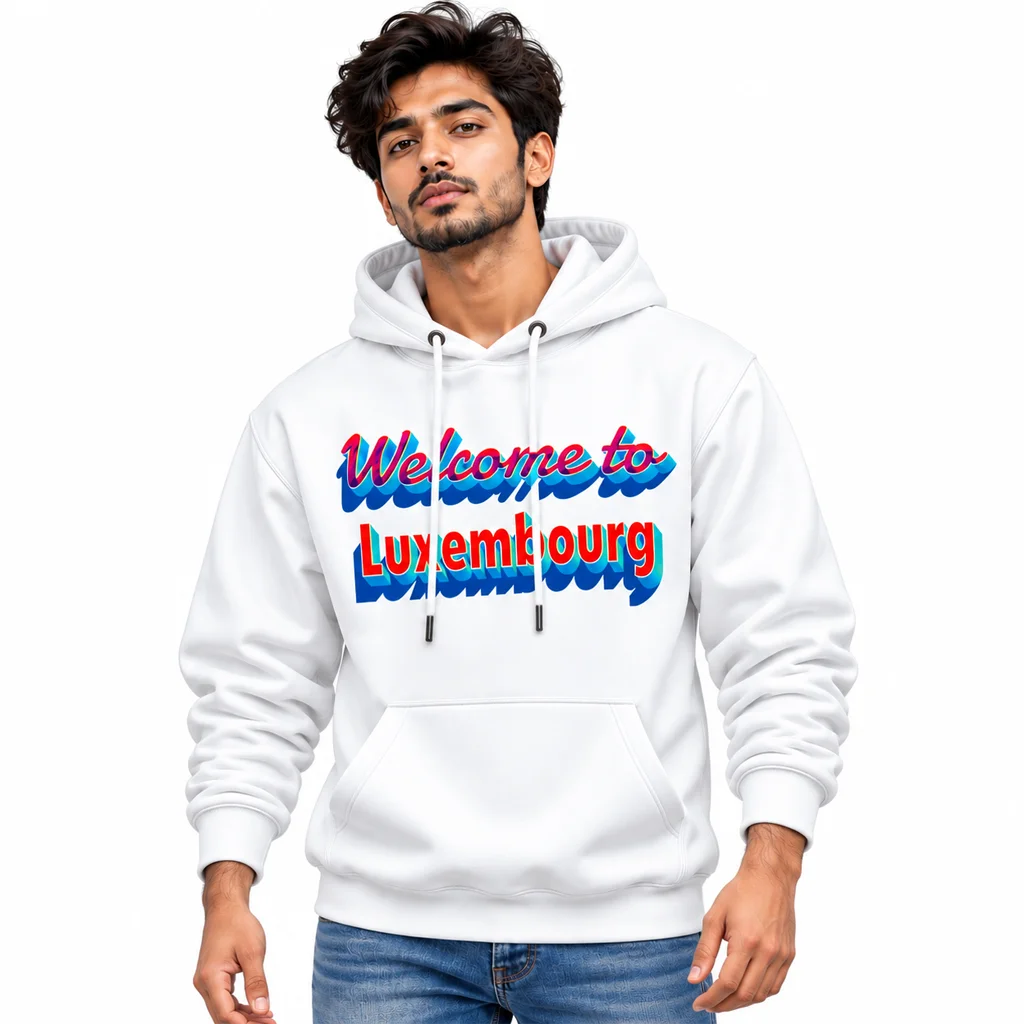 Luxembourg Retro 3D Typography Hoodie