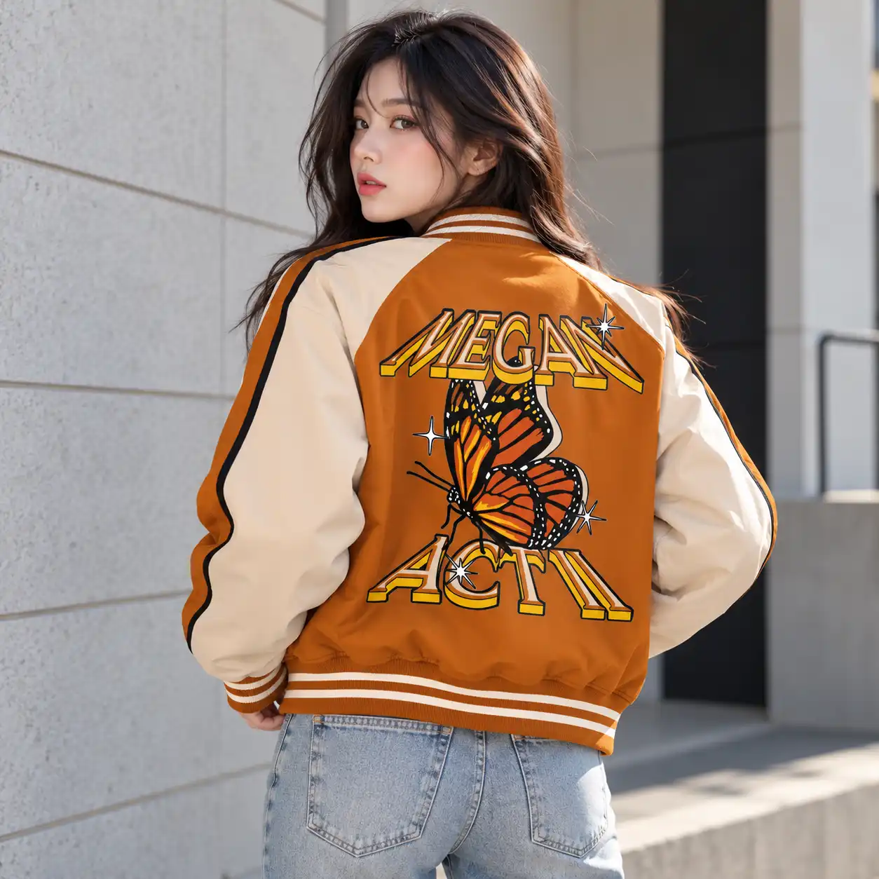 Megan Act II Monarch Silk Bomber Jacket