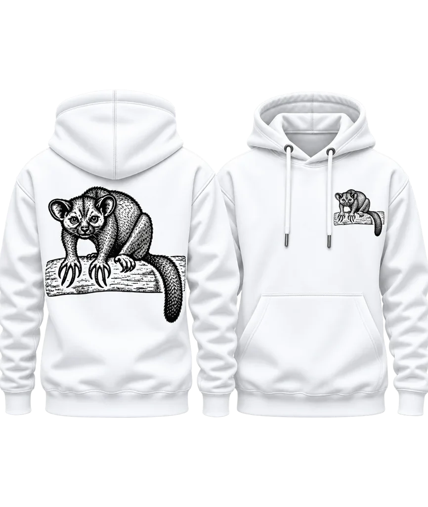 Madagascar Aye-Aye Sketch Dual-Print Hoodie