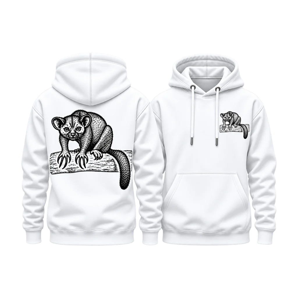 Madagascar Aye-Aye Sketch Dual-Print Hoodie
