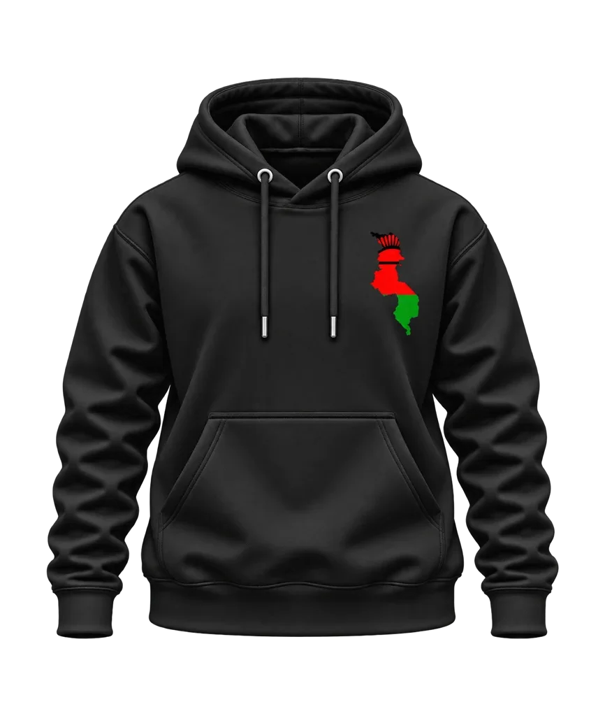 Malawi Map Flag Dual-Print Hoodie