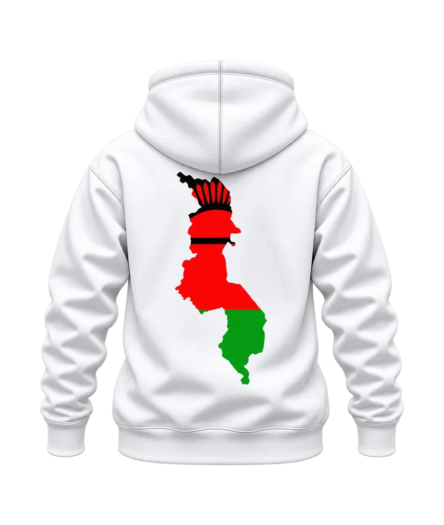 Malawi Map Flag Dual-Print Hoodie