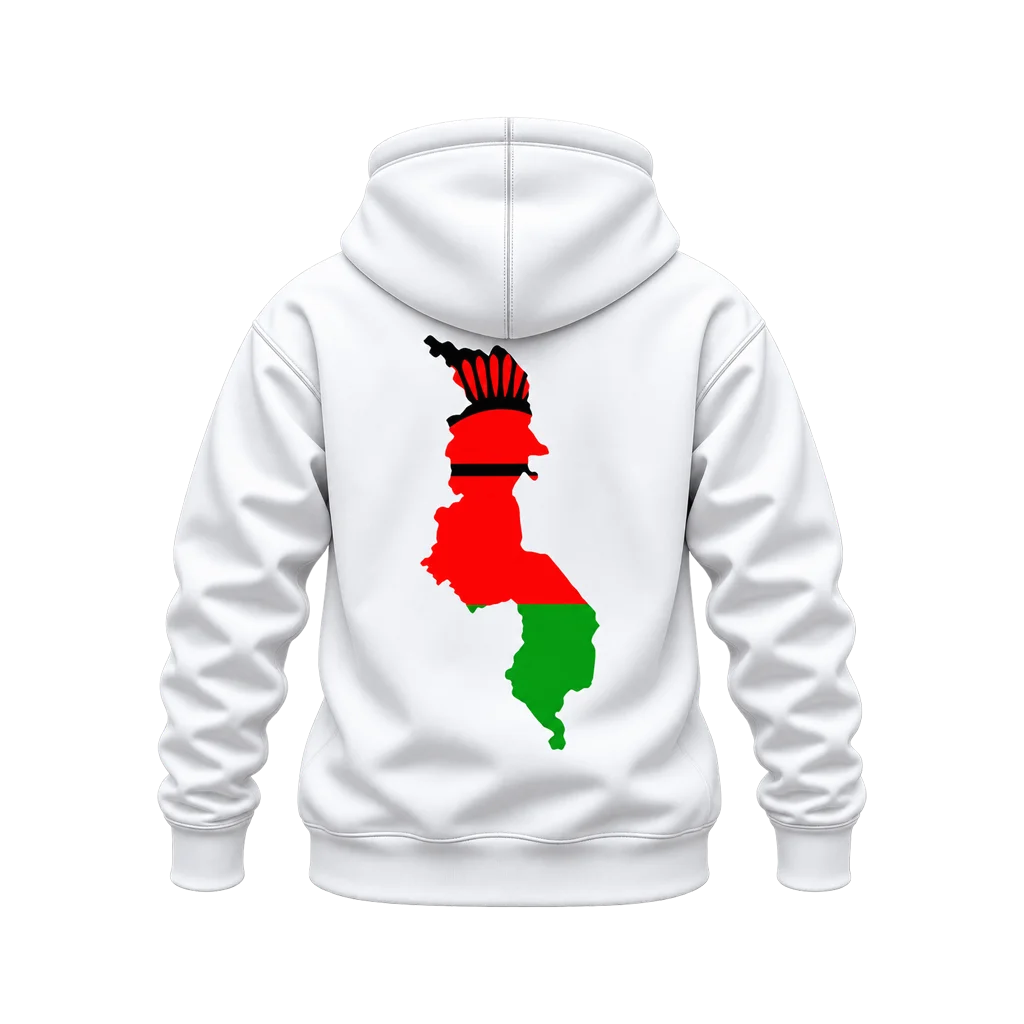 Malawi Map Flag Dual-Print Hoodie