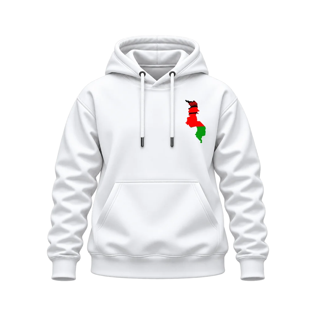 Malawi Map Flag Dual-Print Hoodie