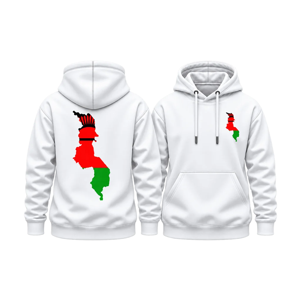 Malawi Map Flag Dual-Print Hoodie