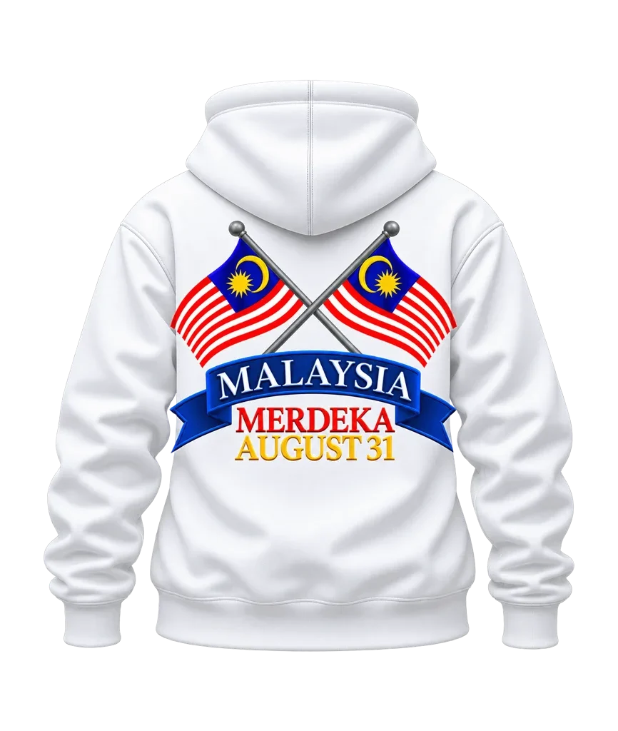 Malaysia Merdeka Day Crossed Flags Dual-Print Hoodie