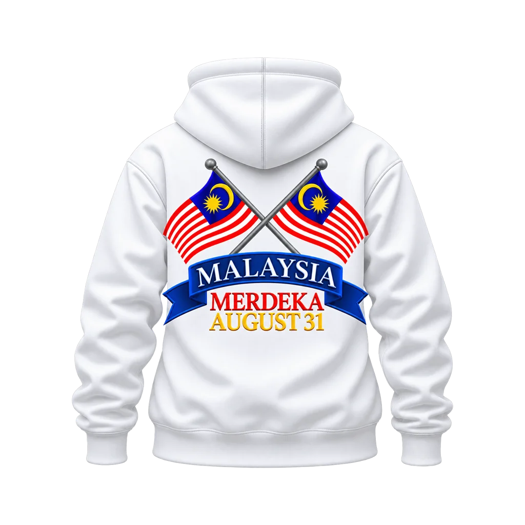 Malaysia Merdeka Day Crossed Flags Dual-Print Hoodie