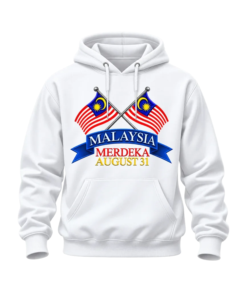 Malaysia Merdeka Day Crossed Flags Hoodie