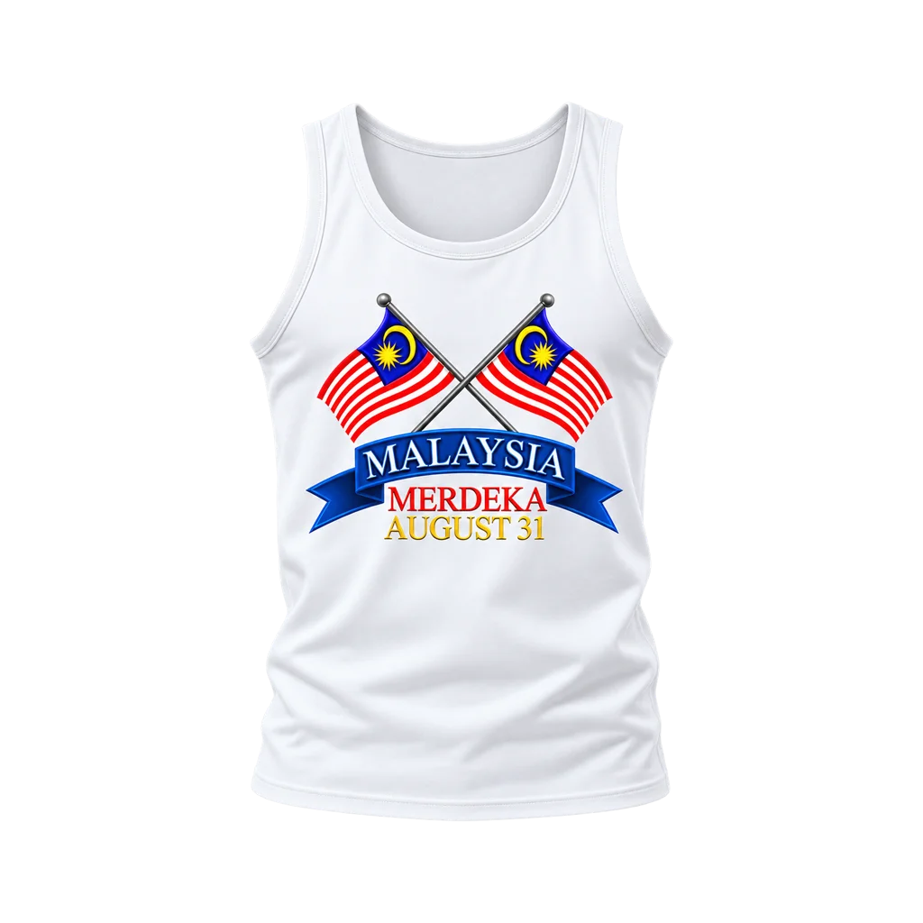 Malaysia Merdeka Day Crossed Flags Tank Top