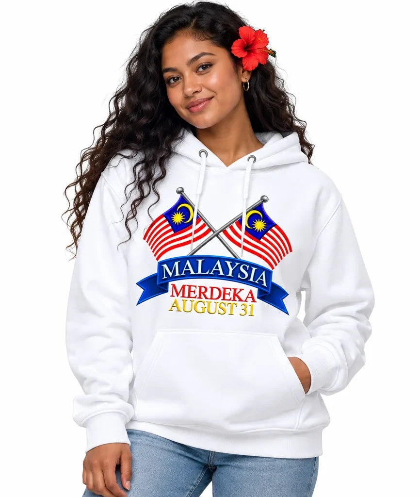 Malaysia Merdeka Day Crossed Flags Hoodie