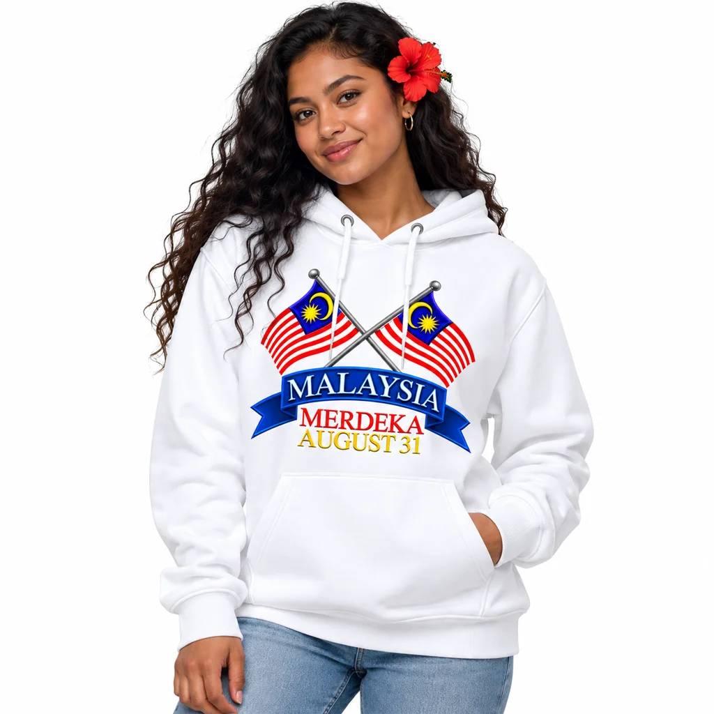 Malaysia Merdeka Day Crossed Flags Hoodie
