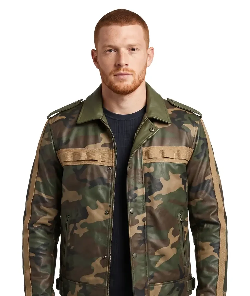 Military Combat Leather Jacket
